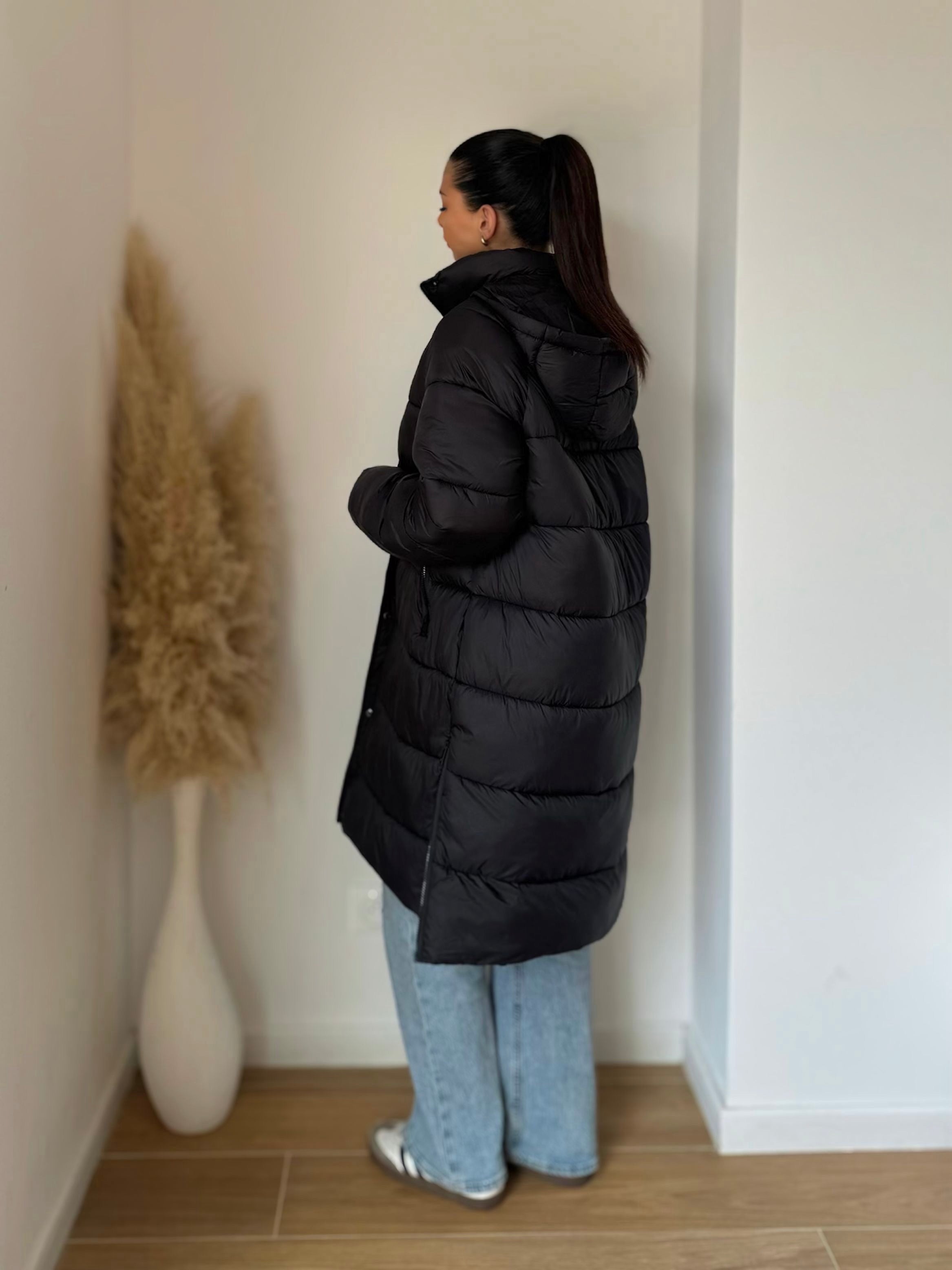 DOUDOUNE OVERSIZE LONGUE NOIR– TENDANCE HIVER