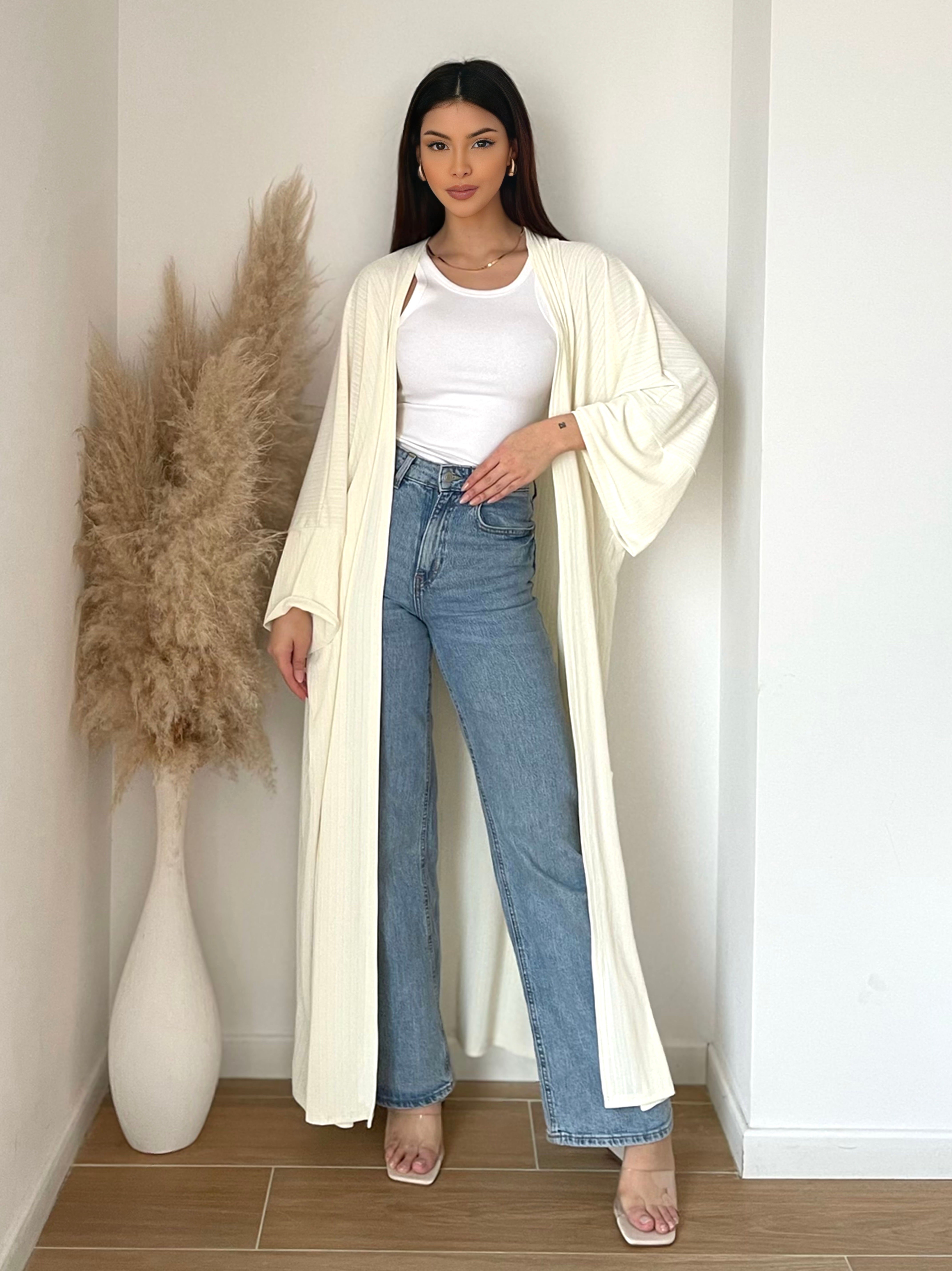 GILET LONG BLANC