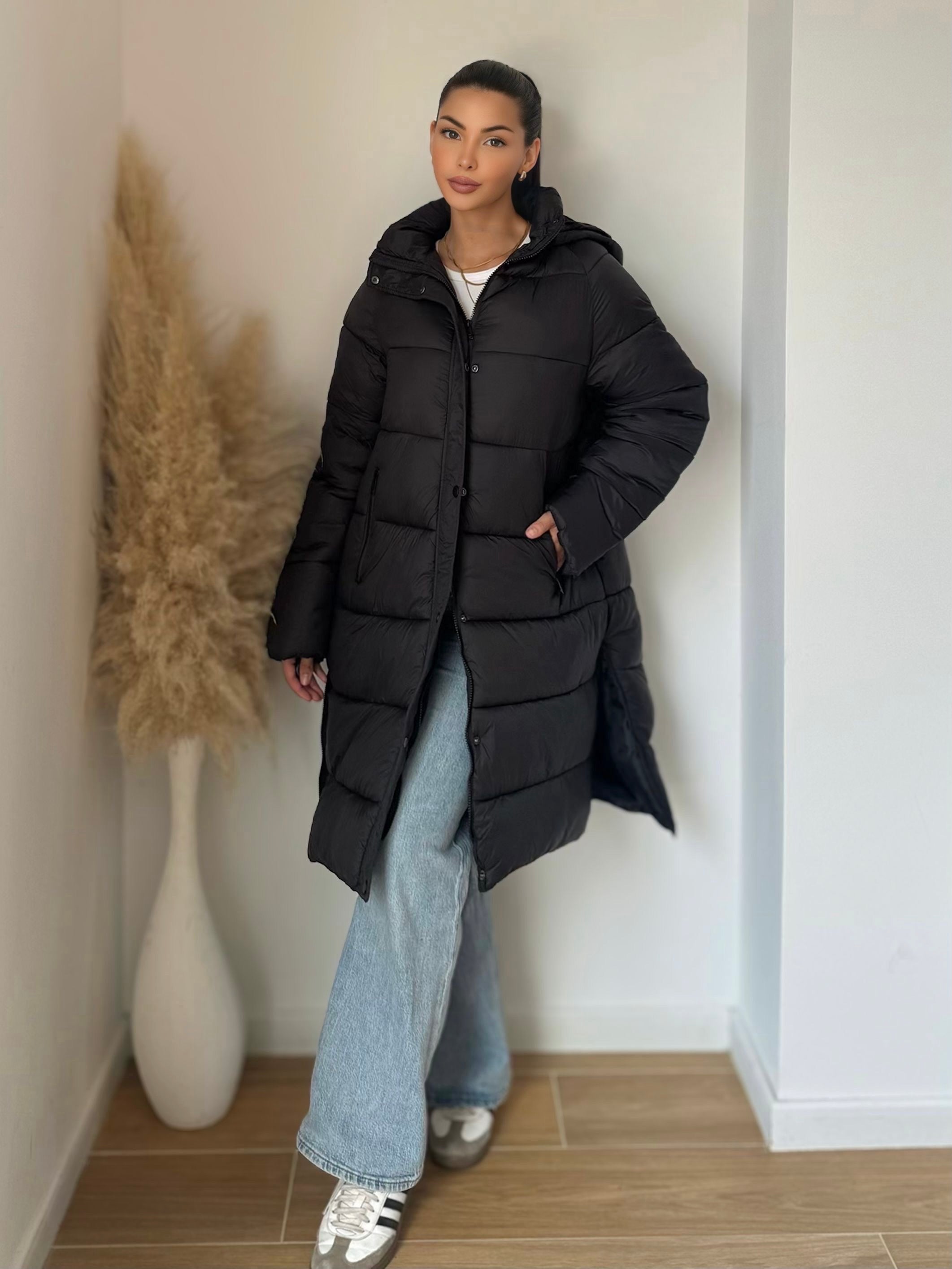 DOUDOUNE OVERSIZE LONGUE NOIR– TENDANCE HIVER