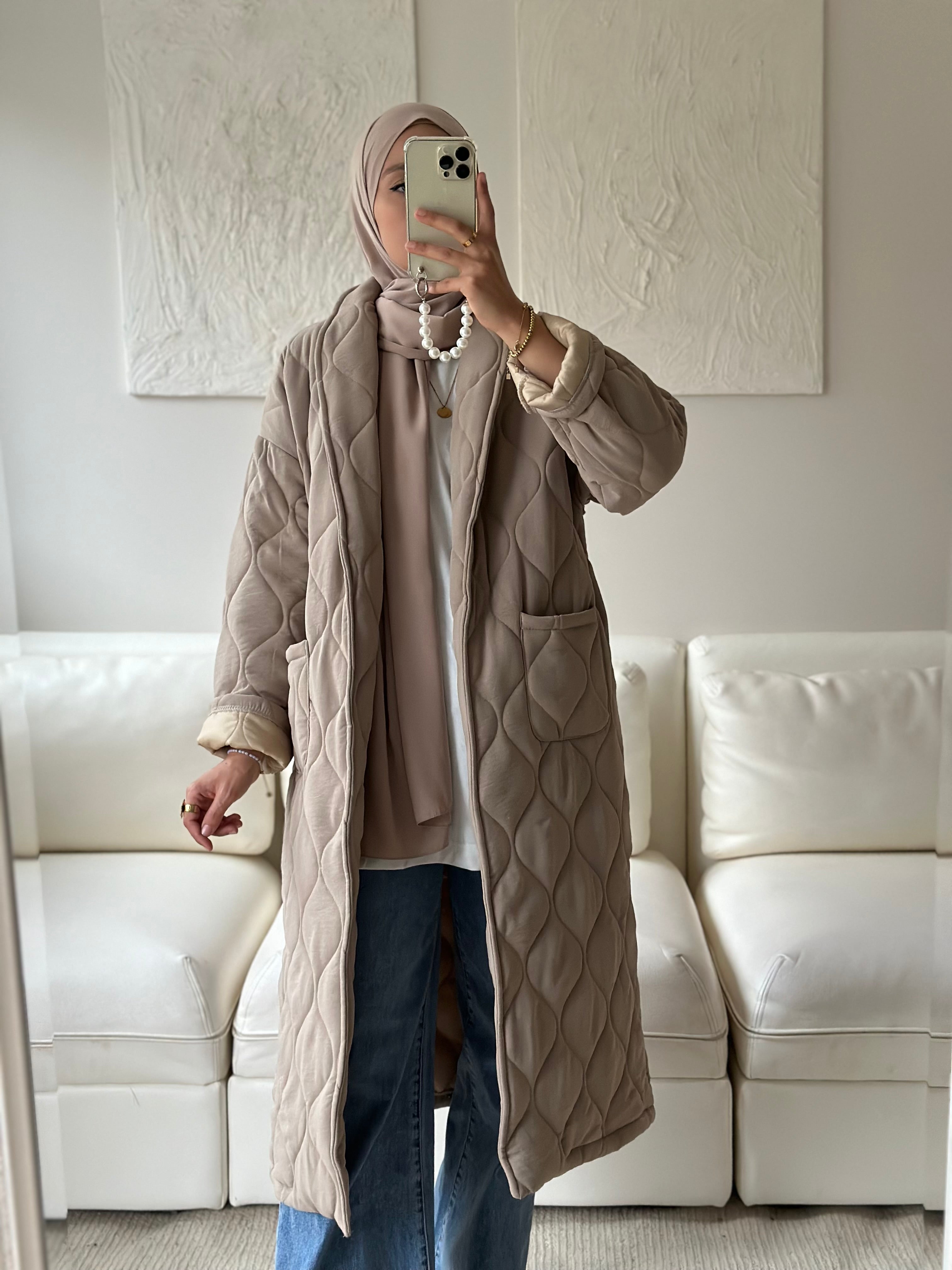 Manteau Veste Longue Matelassée