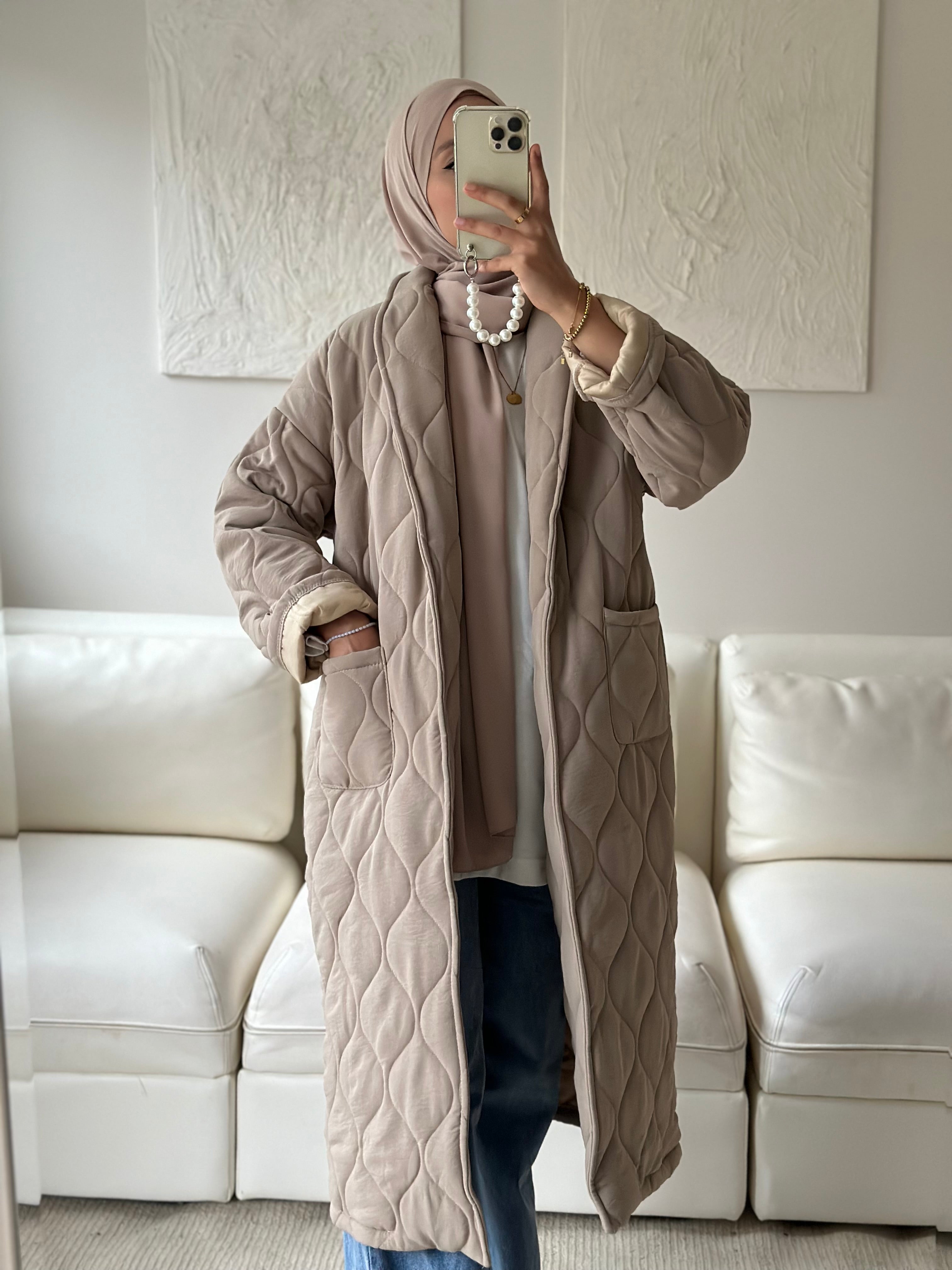 Manteau Veste Longue Matelassée