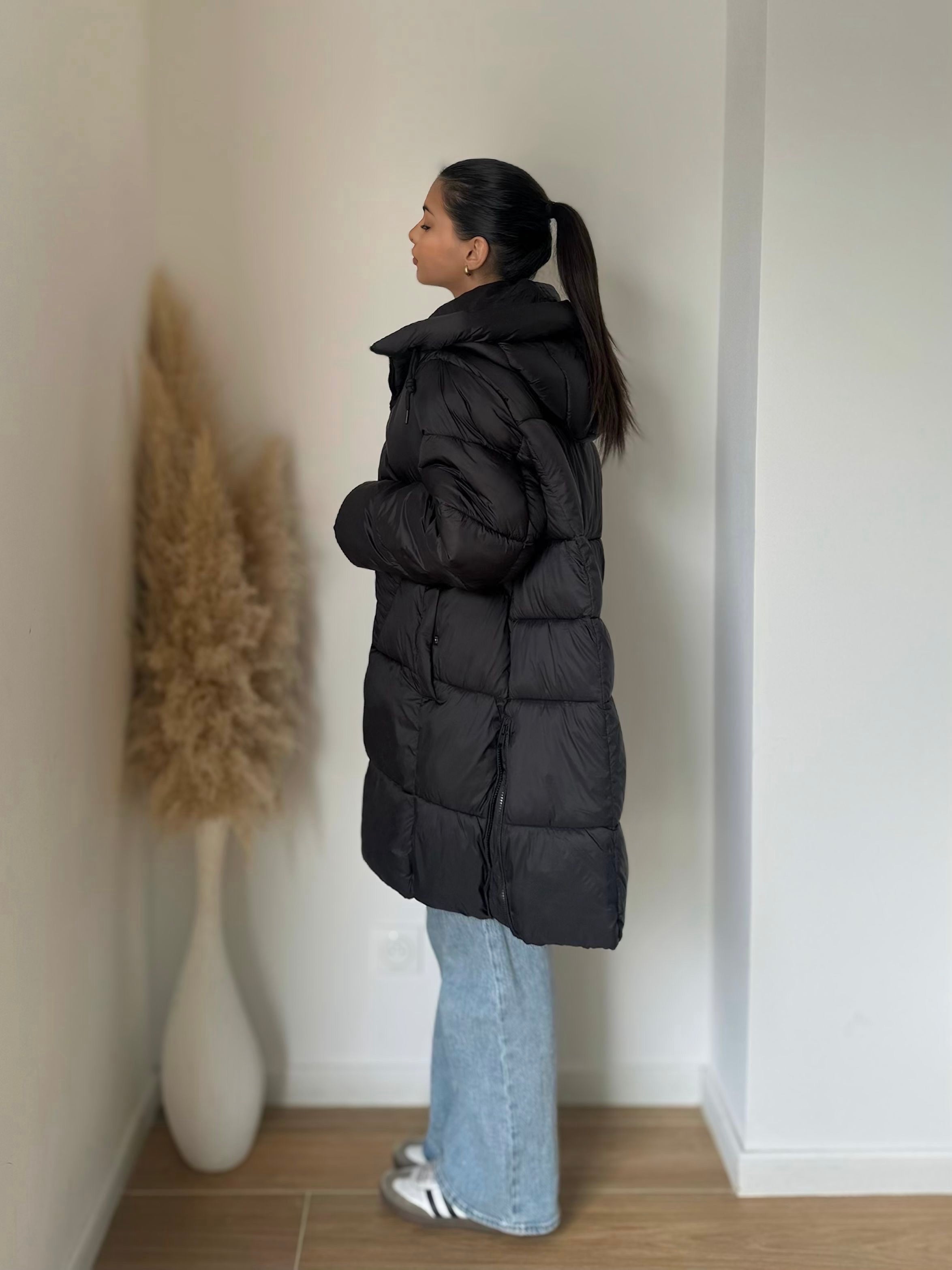 DOUDOUNE OVERSIZE LONGUE NOIR– TENDANCE HIVER