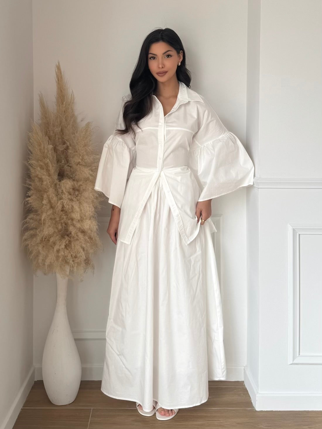 JUPE LONGUE BLANCHE FLUIDE