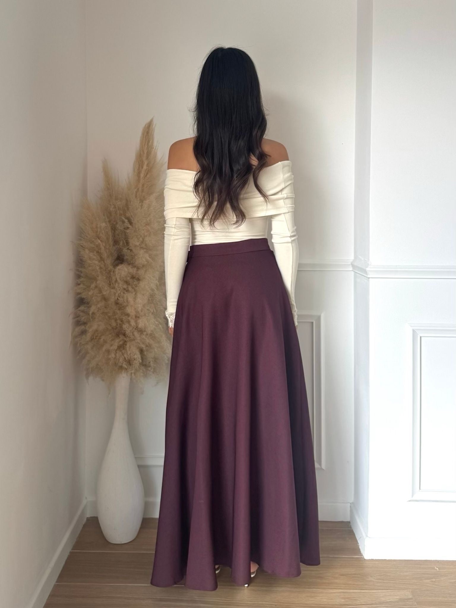 Jupe longue élégante avec nœud à la taille – fluide et féminine